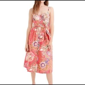 JCrew Button Sundress In Cotton Poplin Paisley